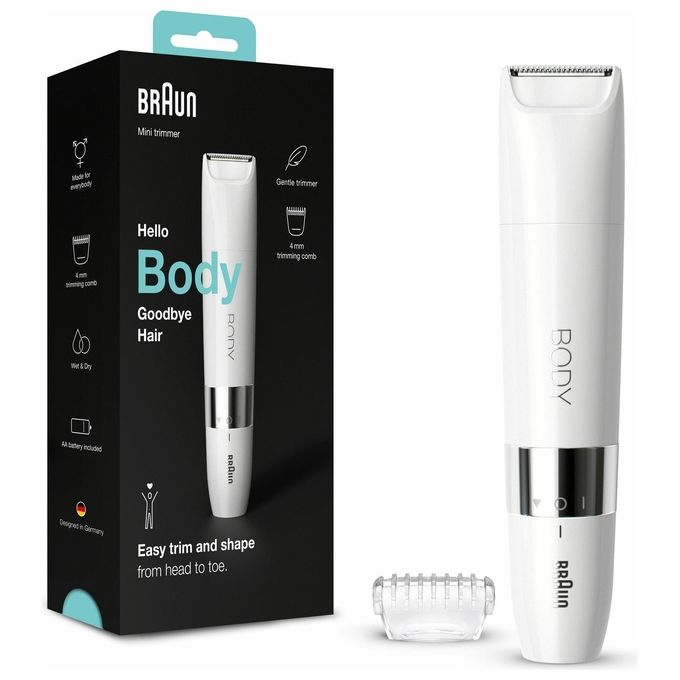 Braun BS1000 Mini Rifinitore Elettrico Corpo Wet Dry Unisex 1 testina colore Bianco