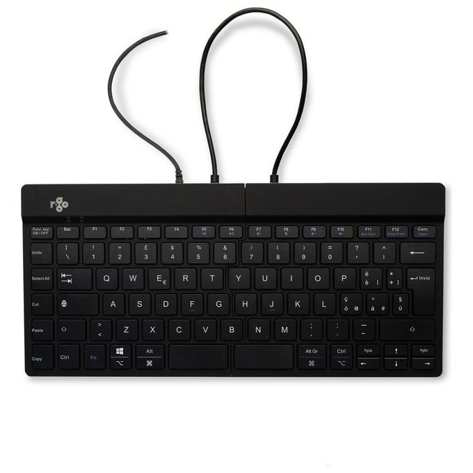 R-Go Tools RGOSP-ITWIBL R-Go Split Tastiera Ergonomica Divisa QWERTY Italiano USB Cablata Forbici Plug and Play colore Nero