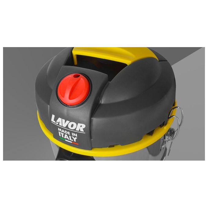 Lavor PRO 8.253.0024 Aspirapolvere a Cilindro Secco e Bagnato 30 L 1600 W Filtro Estraibile e Lavabile Acciaio Inox