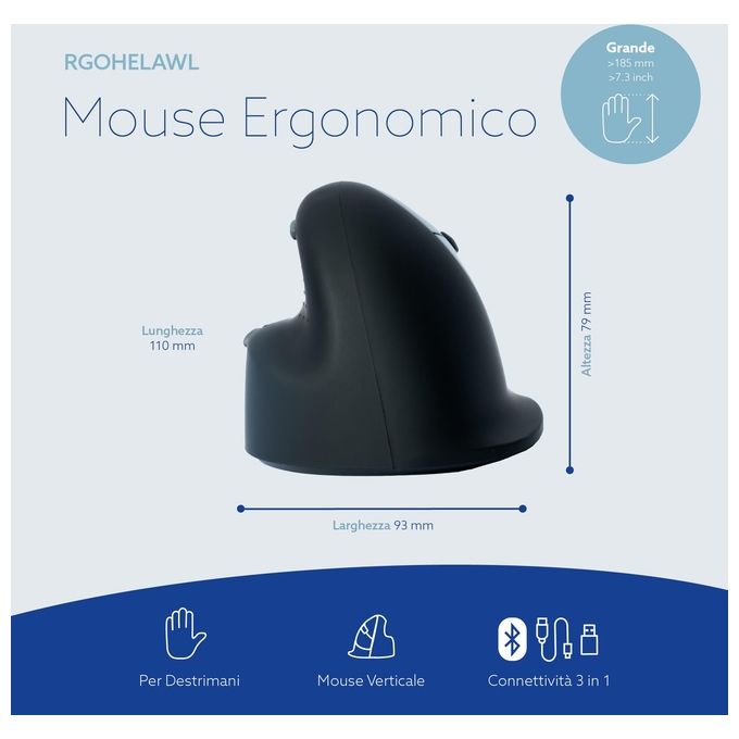 R-Go Tools RGOCONMWLWH R-Go Numpad Break Tastierino Numerico Ergonomico con Bluetooth 5.0 e Indicatore di Pausa colore Bianco