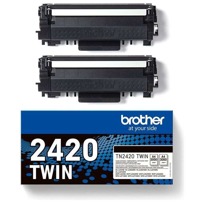 Brother TN-2420TWIN Toner Originale Multipack 2 Cartucce Alta Capacita' XL 3000 Pagine colore Nero