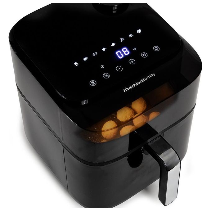 Melchioni 118340037 Friggitrice ad aria 6,5 L 1700 W 8 programmi Display Touch colore Nero