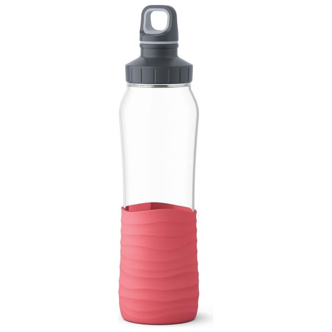 Emsa Drink2GO Borraccia in Vetro 0.7 Litri Corallo