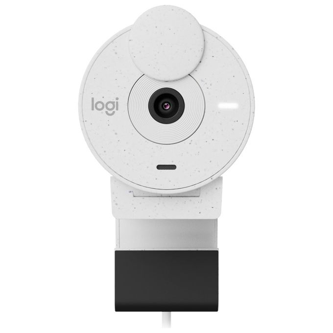 Logitech 960-001442 Brio 300 Webcam Full HD 1080p USB-C con Microfono Riduzione Rumore Copriobiettivo Privacy Certificata per Zoom Microsoft Teams Google Meet colore Bianco