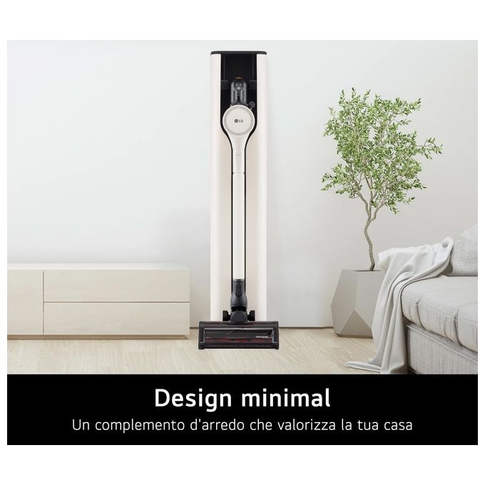 LG A9T-PRIME1C CordZero Aspirapolvere Scopa Elettrica senza Fili 260W 60 min 1.05 L Auto-svuotamento Wi-Fi 83 dB colore Beige