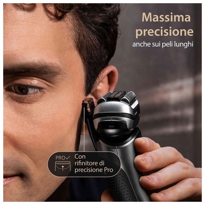 Braun 218276 Series 9 Pro+ Rasoio elettrico Wet and Dry 5 testine autonomia 90 min min colore Metallico