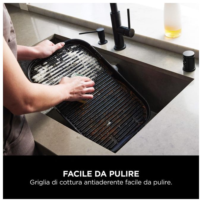 Ninja OG901EU Woodfire Pro Connect XL Barbecue Elettrico 7 in 1 Griglia Affumicatore Friggitrice ad Aria 1700W App Wi-Fi IPX4 colore Nero
