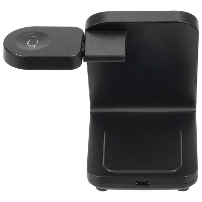 RivaCase VA4916 Caricatore Stand Wireless 3 in 1 Compatibile con iPhone Samsung e Apple Watch 15 W colore Nero