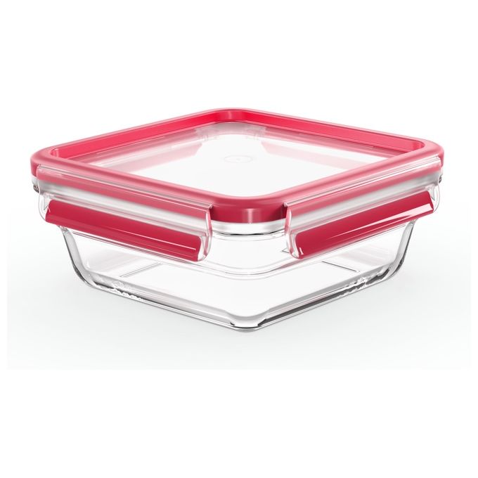 Emsa Clip e Close Recipiente per Cibo Quadrato Scatola 0.8 Litri Trasparente 1 Pezzo
