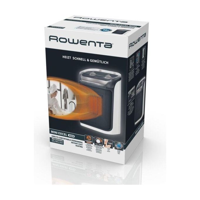 Rowenta SO9281 Mini Excel Aqua Termoventilatore Ceramica 2000W 2 Velocita' IP21 50 dB per ambienti fino a 35 m² colore Bianco