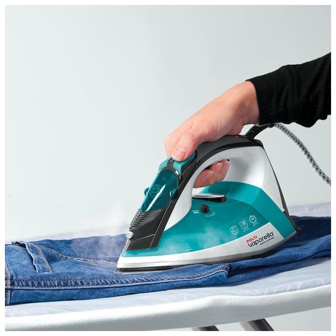 Polti QC120 Vaporella Quick and Comfort Ferro a vapore 2200W colpo vapore 180g piastra acciaio inossidabile colore Nero