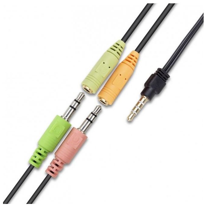 Vultech Cuffie con Microfono Hs-01 Rev 2.2 Doppio Jack 35mm con Adattatore