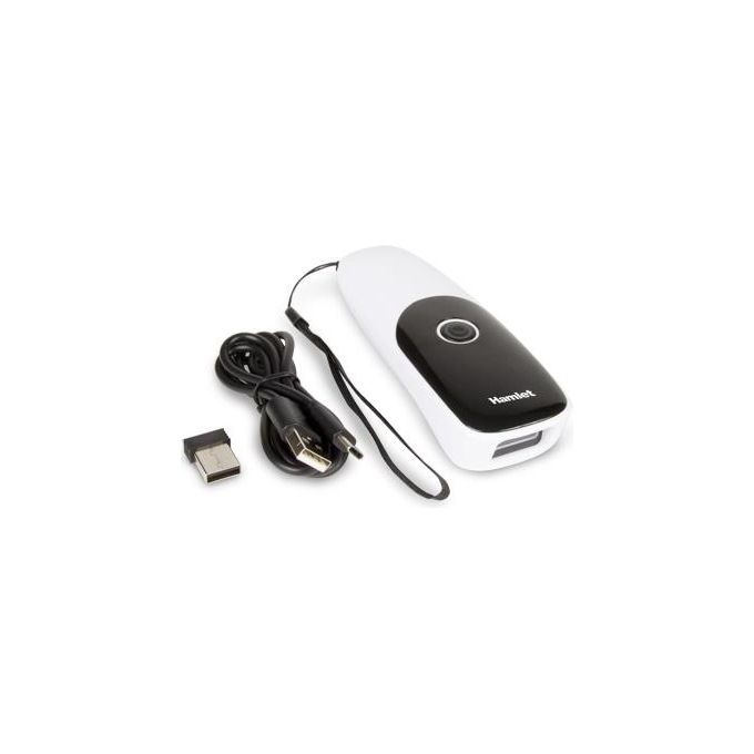 Hamlet HBCS-2DUWB Barcode Scanner Portatile 1D 2D Wireless 2.4GHz Bluetooth USB QR Code 150 m colore Nero Bianco