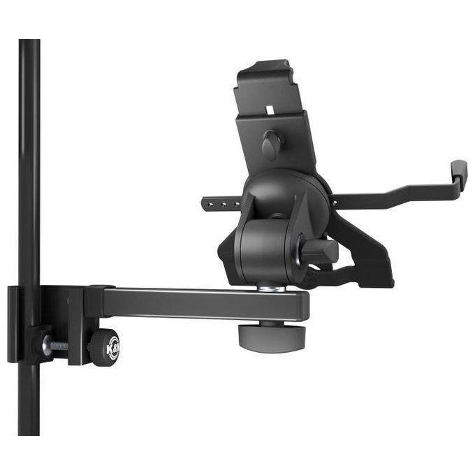 KandM 19743-000-55 Supporto Universale per Tablet in Plastica Bio-based Rotazione 360° Inclinazione 0°-90° Fino a 30 mm Tubo Colore Nero