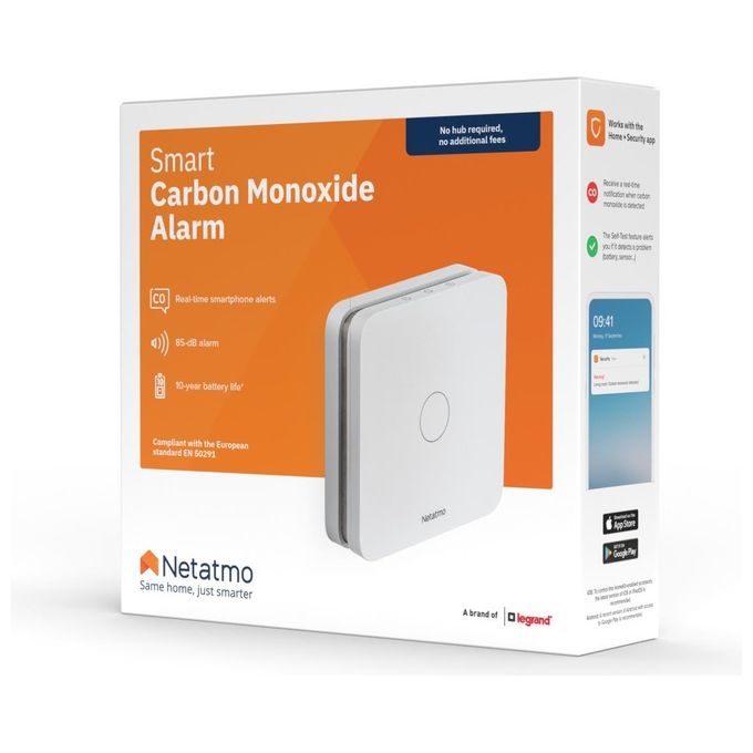 Netatmo NCO-IT Rilevatore di Monossido di Carbonio Wi-Fi Allarme 85 dB Autonomia 10 anni colore Bianco