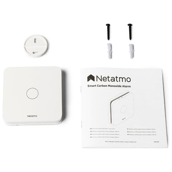 Netatmo NCO-IT Rilevatore di Monossido di Carbonio Wi-Fi Allarme 85 dB Autonomia 10 anni colore Bianco