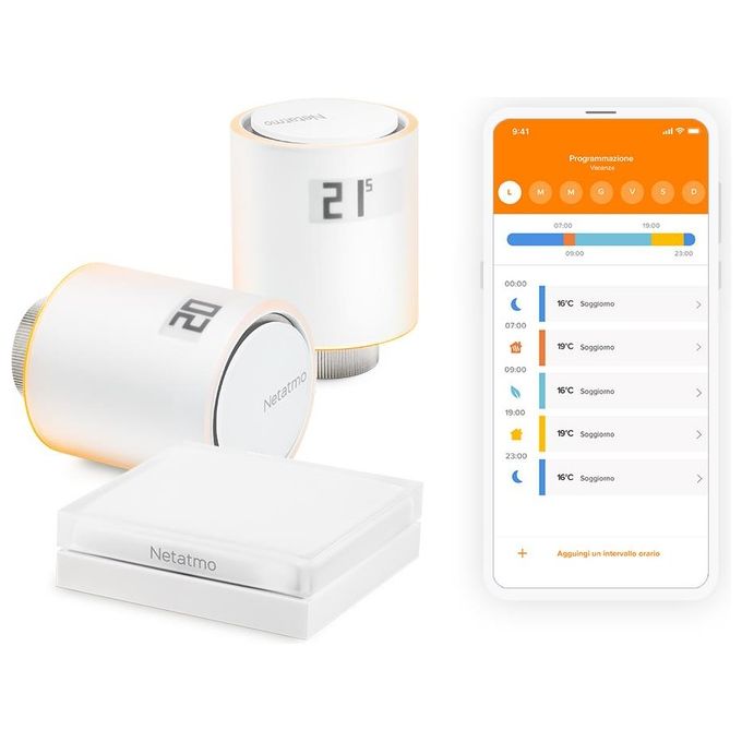 Netatmo Starter Pack Valvole Termostatiche Wifi Intelligenti, Multicolore, ‎8 x 5.8 x 5.8 cm; 190 grammi
