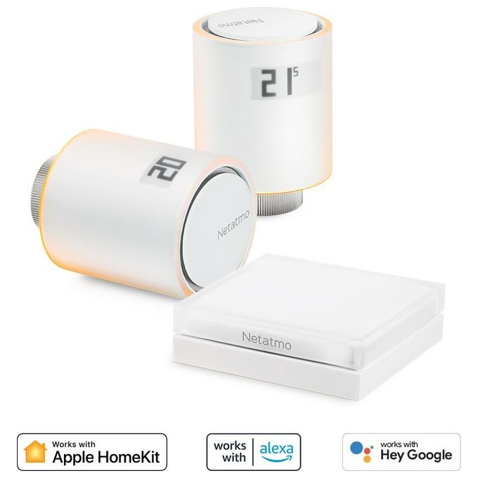 Netatmo Starter Pack Valvole Termostatiche Wifi Intelligenti, Multicolore, ‎8 x 5.8 x 5.8 cm; 190 grammi
