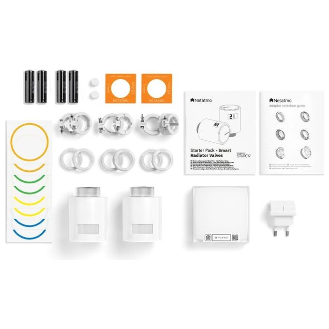 Netatmo Starter Pack Valvole Termostatiche Wifi Intelligenti, Multicolore, ‎8 x 5.8 x 5.8 cm; 190 grammi