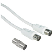 Hama Cavo Antenna M-F con Adattatore M-M 75dB 5mt Bianco
