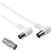 Hama Cavo Antenna 90 M-F con Adattatore M-M 75dB 1.5mt Bianco