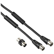 Hama Cavo Antenna M-F con Adattatore M-M 85Db Ferrite 1.5mt Nero