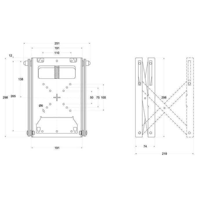 Multibrackets 0952 M Public Video Wall Mount Push X Small Supporto da Parete per Display 13''-32'' VESA 50x50 75x75 100x100 mm Carico Max 18 Kg Gestione Cavi Integrata Orientamento Verticale e Orizzontale colore Nero