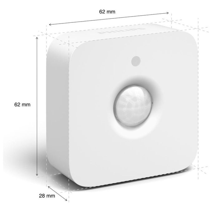 Philips 8719514342125 Hue Motion Sensor Sensore di Movimento Wireless ZigBee Alimentazione a Batteria AAA 2 Anni di Durata Colore Bianco