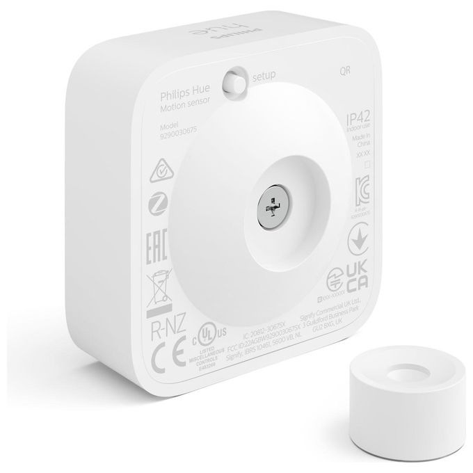 Philips 8719514342125 Hue Motion Sensor Sensore di Movimento Wireless ZigBee Alimentazione a Batteria AAA 2 Anni di Durata Colore Bianco