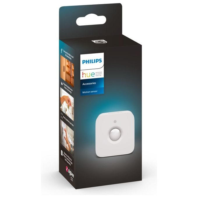 Philips 8719514342125 Hue Motion Sensor Sensore di Movimento Wireless ZigBee Alimentazione a Batteria AAA 2 Anni di Durata Colore Bianco