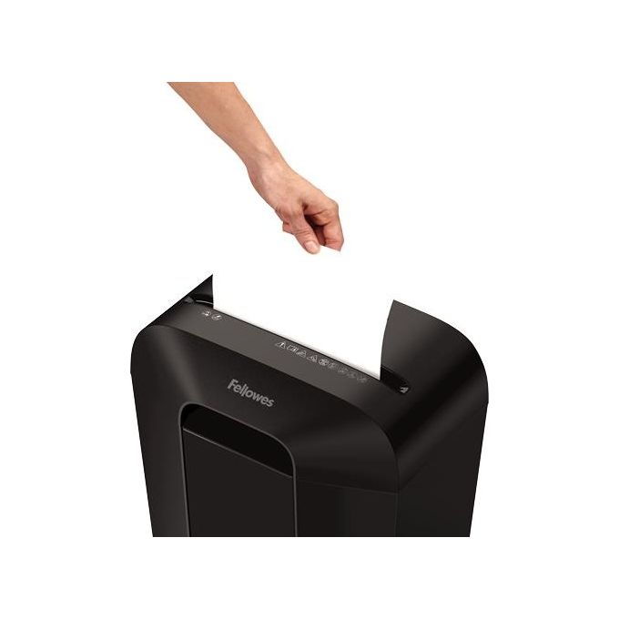 Fellowes Powershred LX41 distruggidocumenti, taglio a microframmento, livello sicurezza P-4, 8 fogli, cestino 17 L, nero
