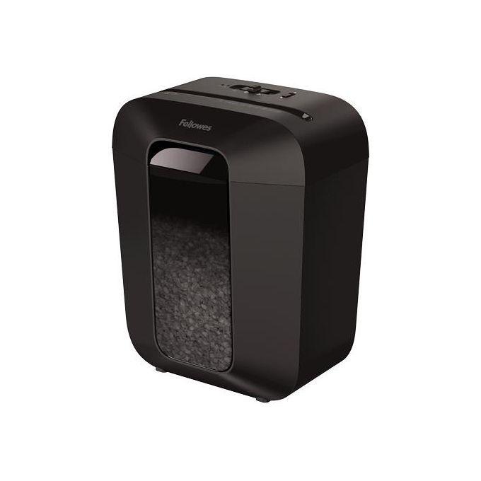 Fellowes Powershred LX41 distruggidocumenti, taglio a microframmento, livello sicurezza P-4, 8 fogli, cestino 17 L, nero