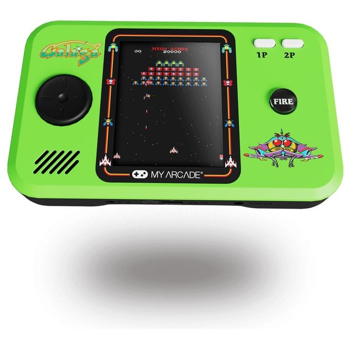 MY ARCADE DGUNL-4199 Pocket Player Pro Console Portatile con Schermo LCD da 2,75 Pollici Alimentazione AA o USB-C colore Verde Nero