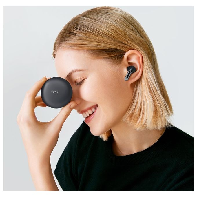 LG TONE-FP5 TONE Free FP5 Auricolari True Wireless In-Ear Bluetooth 5.2 ANC Audio Meridian 3 Microfoni IPX4 22h colore Nero