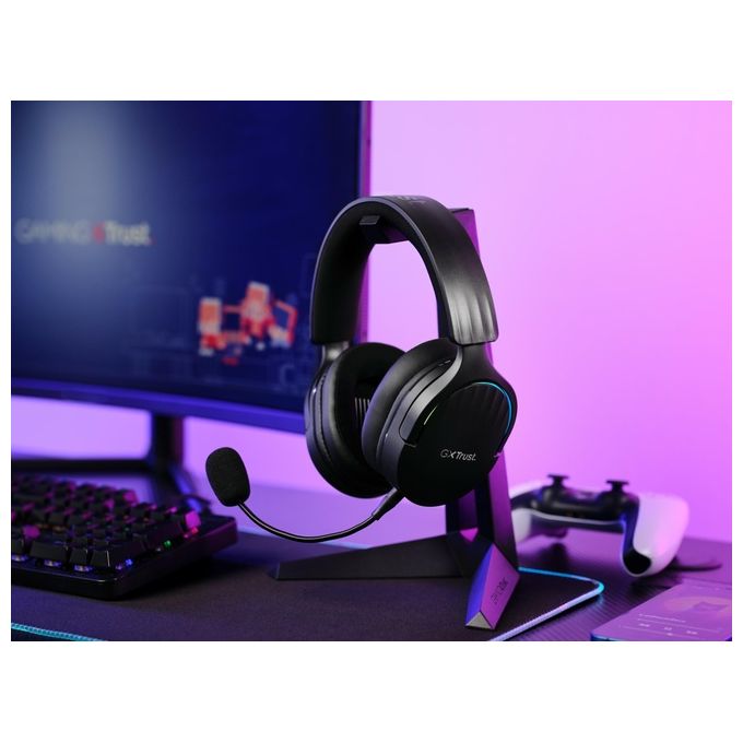 Trust 24901 GXT 491 Fayzo Cuffie Gaming Wireless Bluetooth 2.4 GHz Surround 7.1 50 mm 22 ore RGB colore Nero