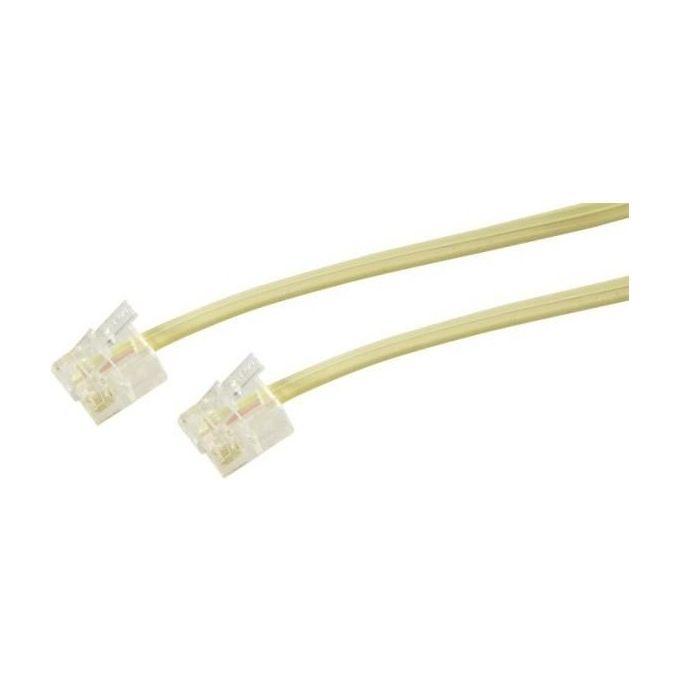 Nuova Video Suono Cavo Telefonico 20-08 Lineare Avorio 2 Spine 6P-4C 10mt