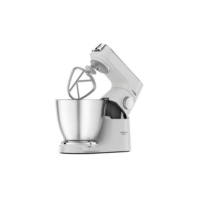 Kenwood KVL65.001WH Titanium Chef Baker XL Lite Impastatrice Planetaria 1200W ciotola 7L bilancia integrata 6 velocita' colore Bianco