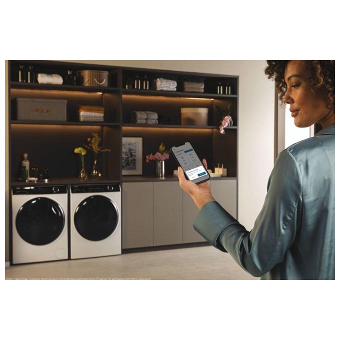 Haier HW100-B14959U1 - Lavatrice Caricamento Frontale 10 kg, 1400 rpm, Classe A, Motore Direct Motion, Vapore, (85x60x58 cm), Bianco