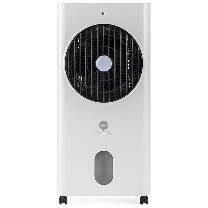 Macom 987 Power Cyclone Raffrescatore Evaporativo Portatile 60 W serbatoio 6 L per ambienti fino a 26 m² Touch Control Telecomando colore Bianco