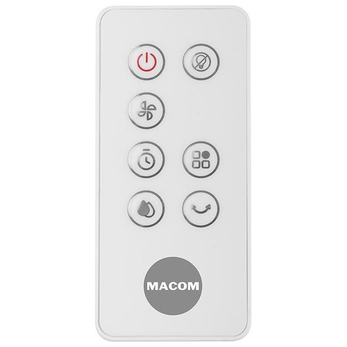 Macom 987 Power Cyclone Raffrescatore Evaporativo Portatile 60 W serbatoio 6 L per ambienti fino a 26 m² Touch Control Telecomando colore Bianco