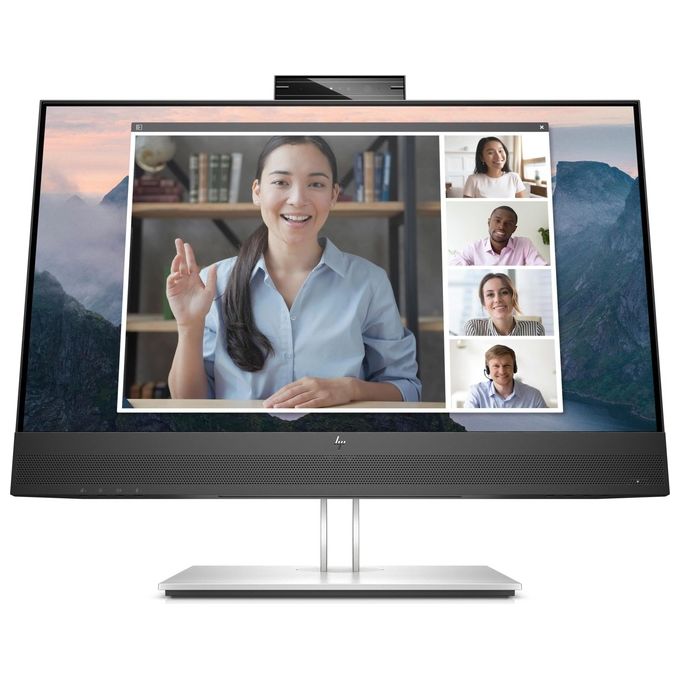 HP 169L0AT E24mv G4 Monitor per Conferenze 23,8'' IPS Full HD 1920x1080 Webcam 5MP Altoparlanti Hub USB HDMI DisplayPort VGA colore Argento