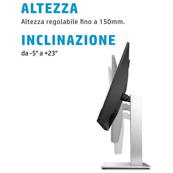 HP 169L0AA E24mv G4 Monitor PC 23.8'' Full HD IPS Webcam 5 MP Microfono Altoparlanti USB Hub HDMI DisplayPort colore Nero