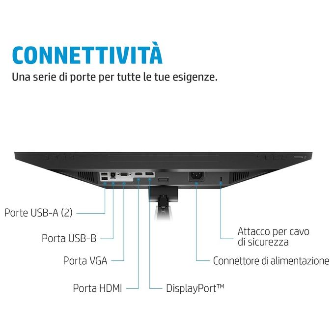 HP 169L0AA E24mv G4 Monitor PC 23.8'' Full HD IPS Webcam 5 MP Microfono Altoparlanti USB Hub HDMI DisplayPort colore Nero