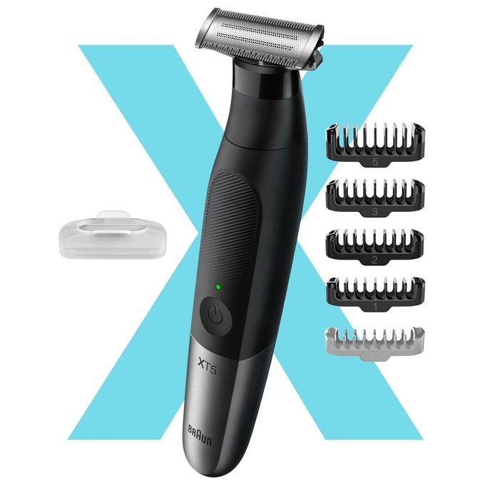 Braun XT5100 Serie X Rasoio elettrico regolabarba bagnato e secco 5 pettini 1-5 mm colore Nero