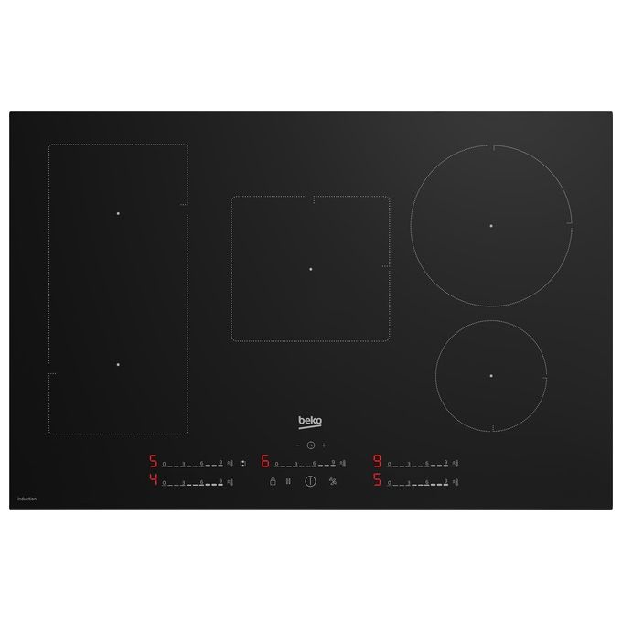 Beko HII85720UFT bPRO 500 Piano cottura Induzione 80 cm 5 Zone IndyFlex Touch HobToHood 7400 W colore Nero