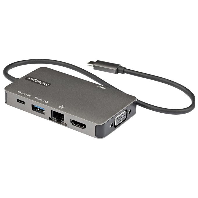 StarTech DKT30CHVPD2 Adattatore multiporta USB-C HDMI 4K 30 Hz VGA 1080p 3 porte USB 100W Power Delivery Gigabit Ethernet colore Nero Grigio
