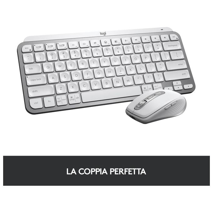 Logitech 920-010489 MX Keys Mini Tastiera Wireless Compatta QWERTY Italiano Bluetooth LED Ricaricabile USB-C colore Grigio