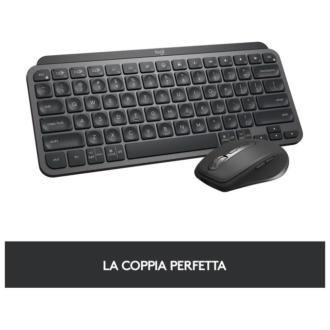 Logitech 920-010488 MX Keys Mini Tastiera Wireless Bluetooth QWERTY Italiano Ricaricabile USB-C Multi-Device colore Grafite