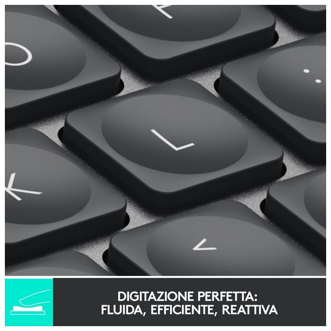 Logitech 920-010488 MX Keys Mini Tastiera Wireless Bluetooth QWERTY Italiano Ricaricabile USB-C Multi-Device colore Grafite