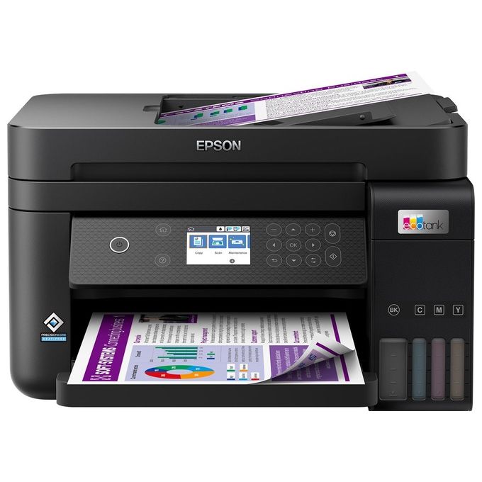 Epson C11CJ61402 EcoTank ET-3850 Stampante Multifunzione Inkjet A4 Stampa Copia Scansione Wi-Fi Ethernet ADF Fronte Retro colore Nero